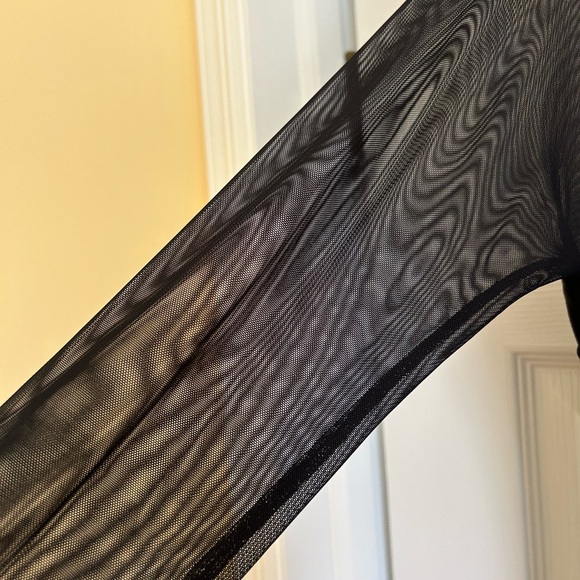 By Tadodi black long shear sleeve and low cut neck line - Picture 3 of 5